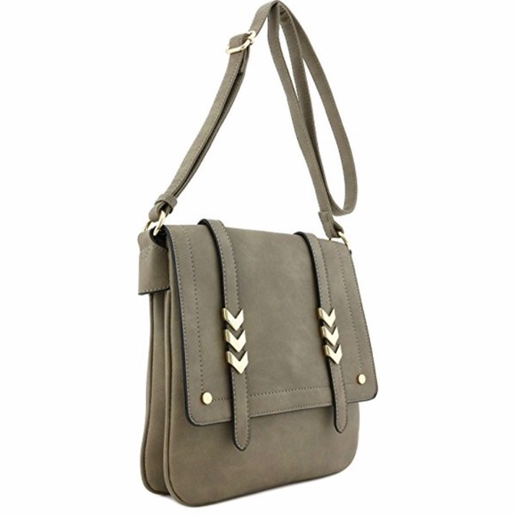 Double Compartment Large Flapover Crossbody Bag - Picture 2 of 5